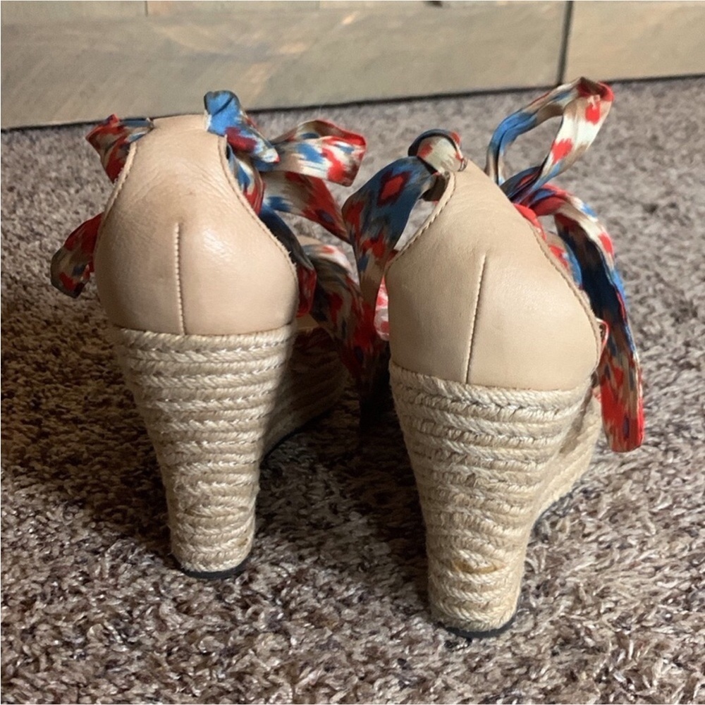 UGG Lucianna Santorini silk Ikat print wrap espadrilles sandals Size 7.5 - Picture 10 of 13